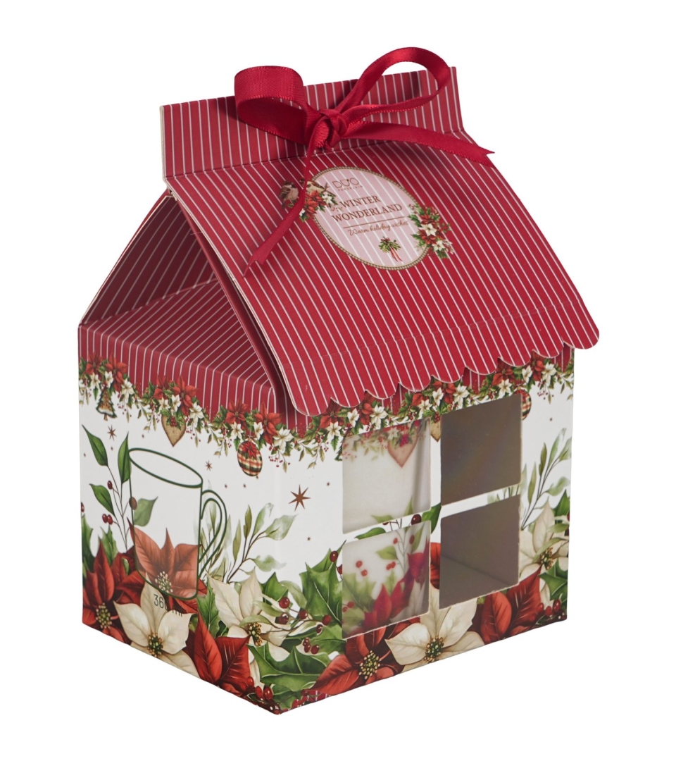 Kubek w opakowaniu domek CHRISTMAS FLOWER
