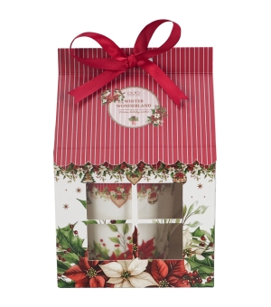 Kubek z zaparzaczem w opakowaniu domek CHRISTMAS FLOWER