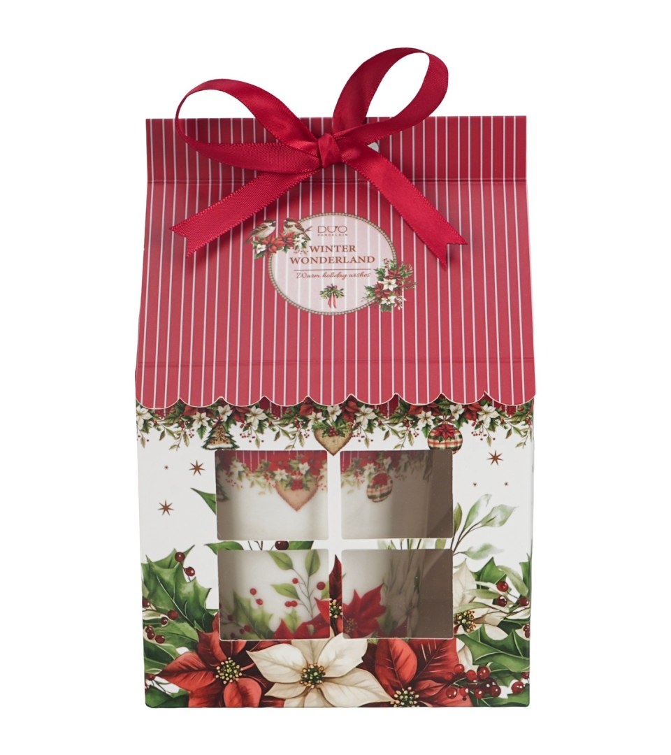 Kubek z zaparzaczem w opakowaniu domek CHRISTMAS FLOWER