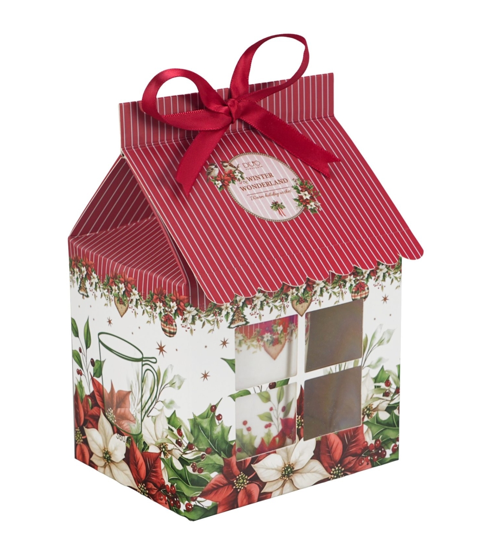 Kubek z zaparzaczem w opakowaniu domek CHRISTMAS FLOWER