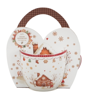 Kubek 460 ml "w koszyczku" GINGERBREAD HOUSE