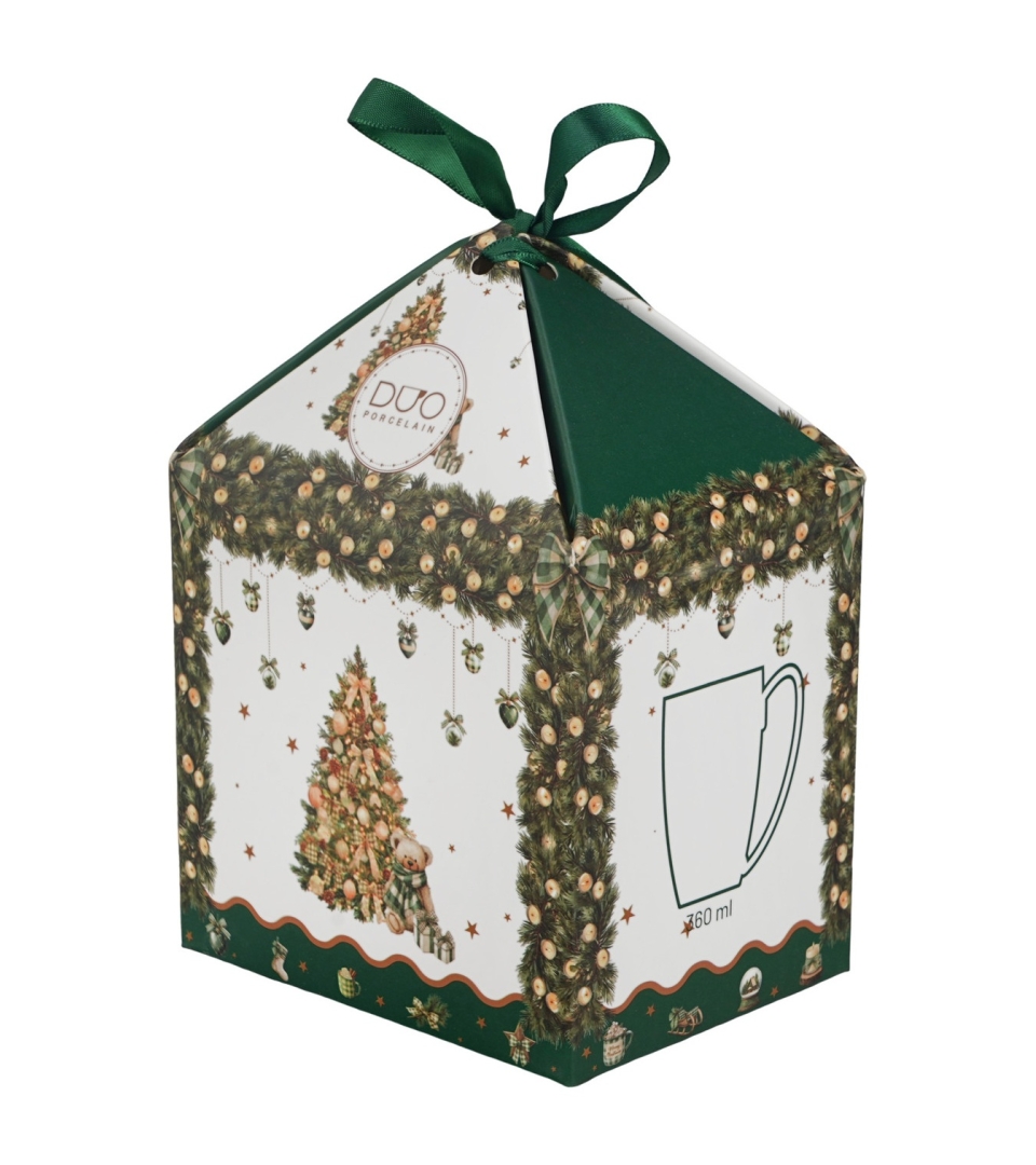Kubek classic w pudełku z kokardą TREE SPARKLE