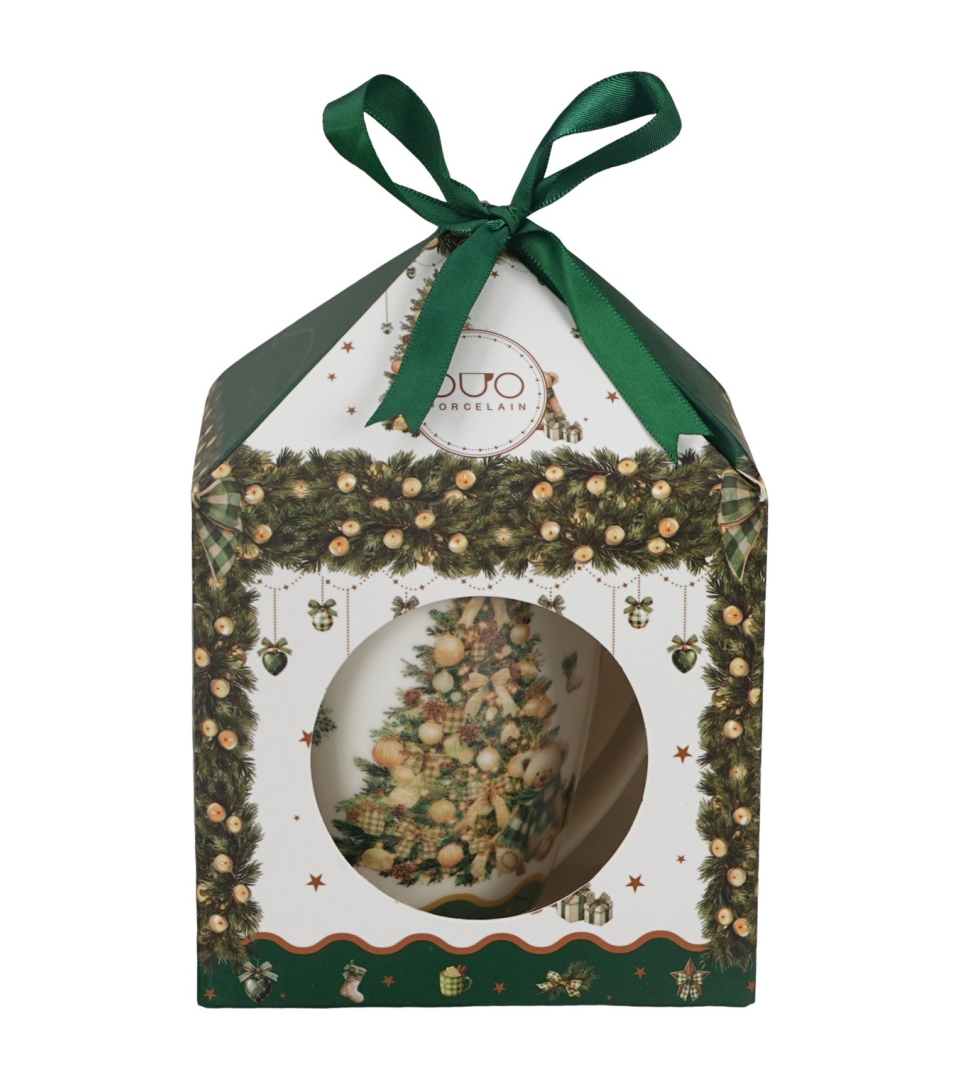 Kubek classic w pudełku z kokardą TREE SPARKLE