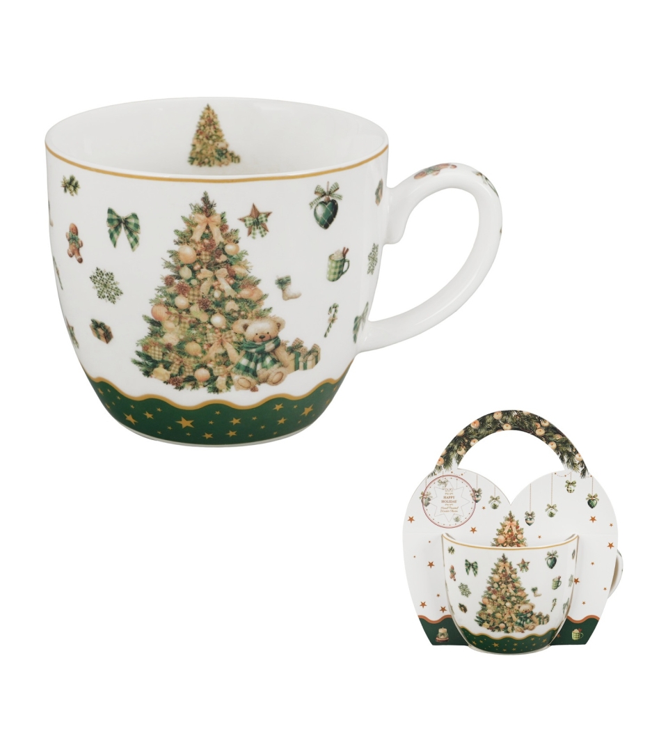 Kubek 460 ml "w koszyczku" TREE SPARKLE
