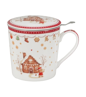 Kubek z zaparzaczem w opakowaniu domek GINGERBREAD HOUSE