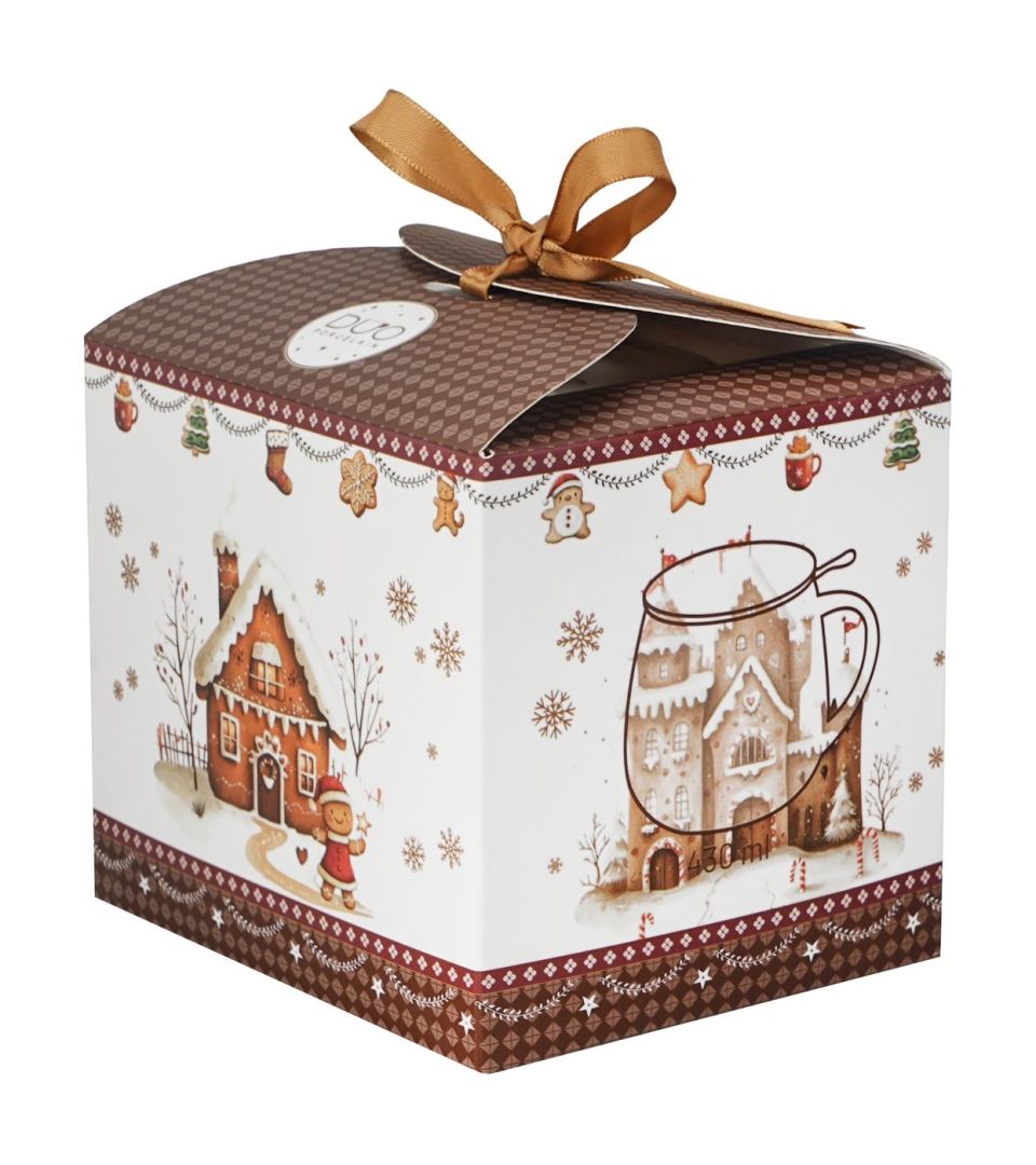 Zaparzacz baryłka w pudełku z kokardą GINGERBREAD HOUSE