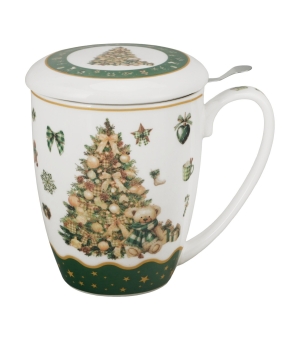 Kubek baryłka w pudełku z kokardą TREE SPARKLE
