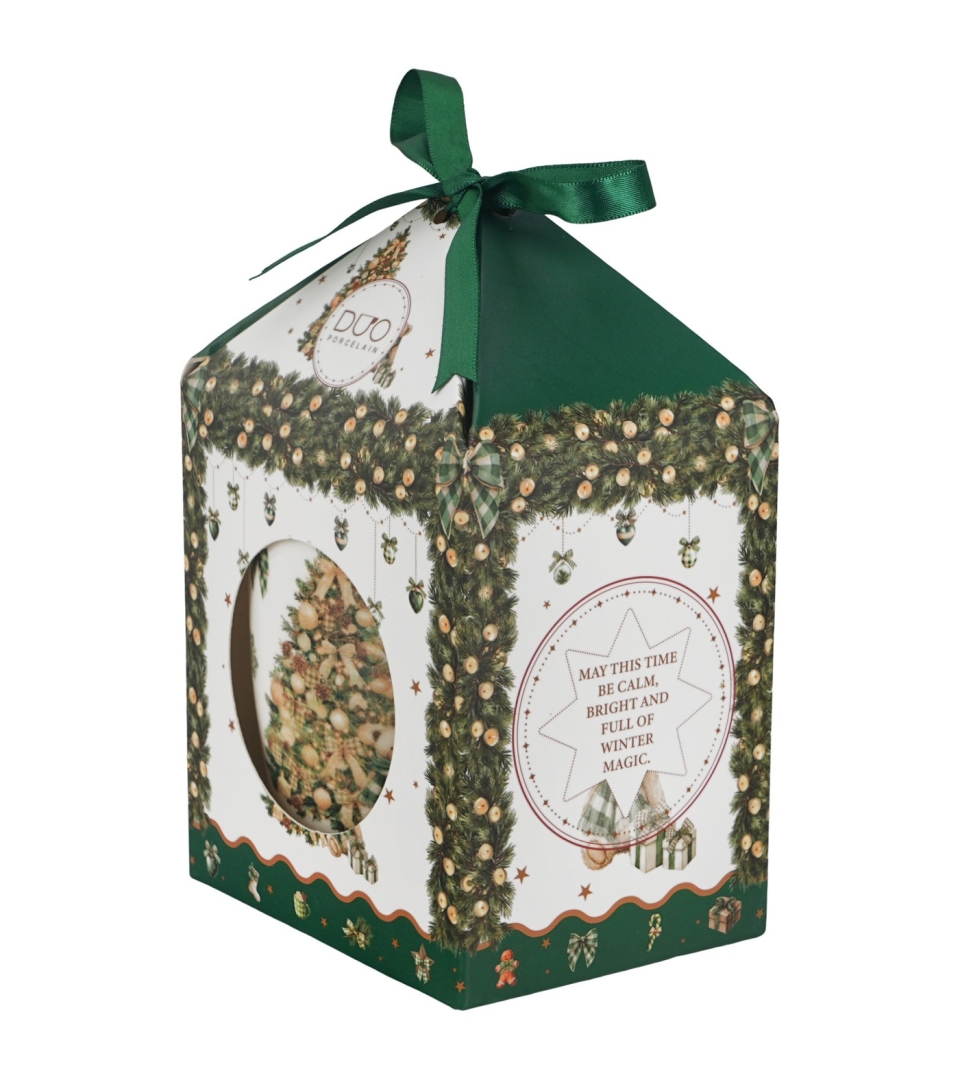 Kubek baryłka w pudełku z kokardą TREE SPARKLE